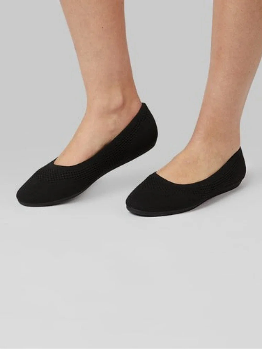 NEW 32 Degrees Women's BLACK Flex Knit Ballet Flats Shoes Sandals Sneakers 8